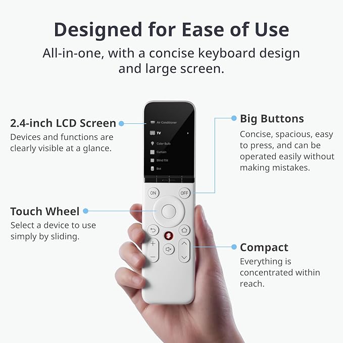 SwitchBot Universal Remote Control with Hub Mini Matter Enabled with Bot and Remote, Control 25 IR/Bluetooth Devices and 10 Scenes, Compatible with TV/AC/SwitchBot BLE Devices