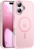 Newfuture Magnetic for iPhone 17 Case [Compatible with Magsafe] [Military Grade Drop Protection] Translucent Matte Anti-Scratch Shockproof Protective Phone Cover 6.3 Inch, Tender Pink