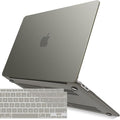 IBENZER Compatible with New MacBook Air 13 inch Case 2022 2021 2020 M1 A2337 A2179 A1932, Plastic Hard Shell Case with Keyboard Cover for Mac Retina Display with Touch ID, Gray, MMA-T13GY+1B
