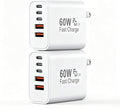 USB C Fast Charger Block, 5-Port 60W USB-C Wall Charger Plug, Multiport Phone Charging Cube,Type C Power Adapter Brick Box for Apple iPhone 17 16 15 14 13 12 11 7 6 Pro Max/Plus,iPad Air/Mini,Samsung