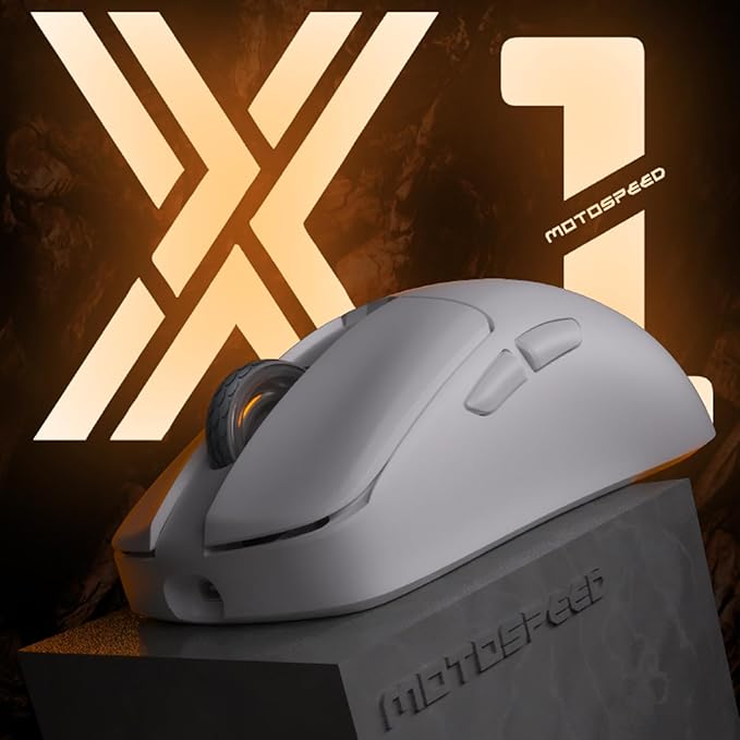 MOTOSPEED X1 4K Mini Wireless Gaming Mouse,Tri-Mode 2.4G/USB-C/Bluetooth Mouse Up to 26000DPI,PAW3395 Optical Sensor Lightweight 48g,5 programmable Button,Computer Mouse for Laptop,PC,Mac-Black