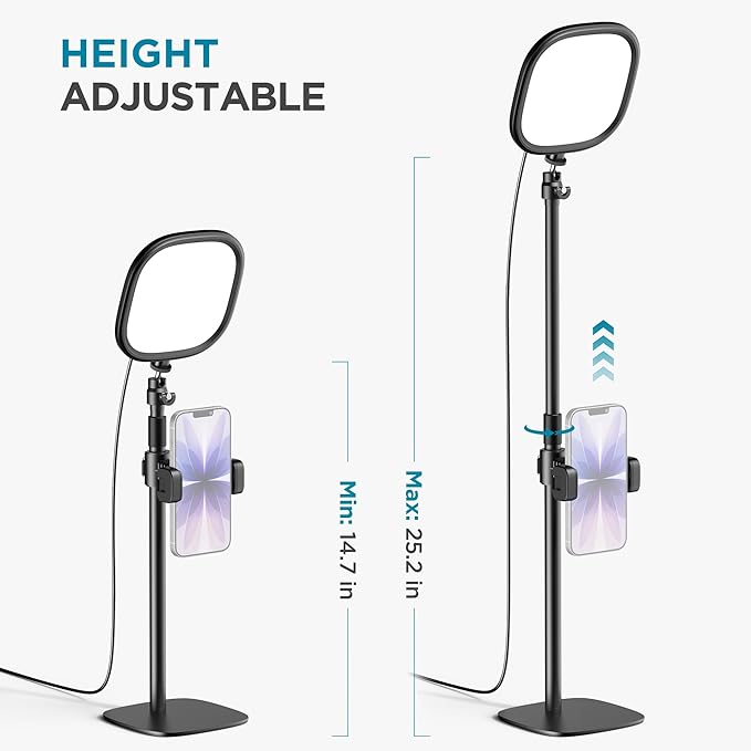 InnoGear Zoom Lighting for Computer, 50 Light Modes Video Conference Lighting with Phone Holder Cell Phone Selfie Lights Desk Webcam Ring Light with Stand for Camera Video Recording Podcast Streaming