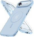 Miracase Magnetic for iPhone Air Case with Screen Protector(Compatible with MagSafe), Slim Thin Translucent Matte Military-Grade Protected Phone Cover for iPhone 17 Air 6.5", Light Blue