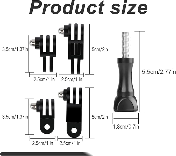 3-Way Adjustable Extension Pivot Arm Adapter Kit for GoPro Hero 11, 10, 9, 8, 7, 6, 5, 4, 3+, Insta360 and DJI OSMO, Same Direction and Vertical Direction, Long Thumb Screws