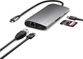 Satechi 8 in 1 USB C Hub Multiport Adapter V3, 8K HDMI, 100W Charging, 4 USB Data Ports, Ethernet, SD Card Reader, for Laptop, for Mac/Windows, MacBook Air/Pro/Neo, iPad Air/Pro - Space Gray