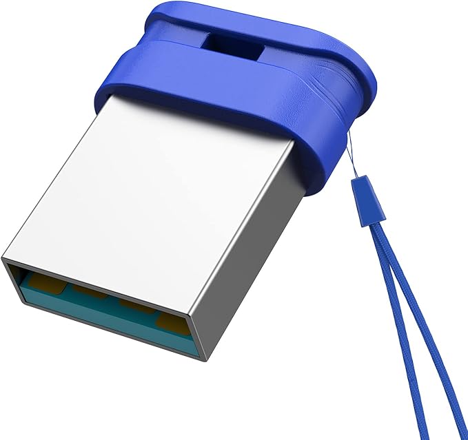 K&ZZ 128GB Flash Drive 128GB USB 3.0 Flash Memory Stick Drive with Lanyard Ultra High Speed Mini 128 GB Thumb Drive USB Stick for PC/Laptop, Blue