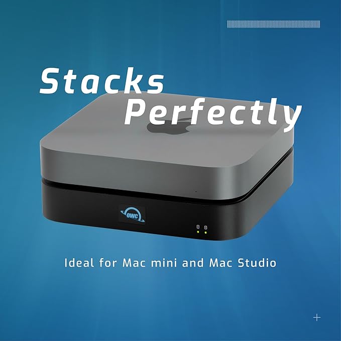 OWC 20TB (20.0TB HDD 7200 RPM Drive) miniStack STX, Upgradeable,Stackable Expansion Solution and Thunderbolt Hub/Mini Dock for Mac Studio, Mac mini and Other Devices. Matte Black