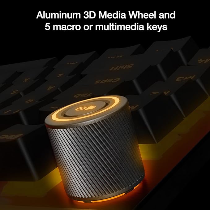be quiet! Light Mount Mechanical Keyboard | Tactile | Hot-Swappable Lubricated Silent Switches | 3D Media Wheel | ARGB Keyboard | Quality PBT Double-Shot Keycaps | Programmable | BT004US