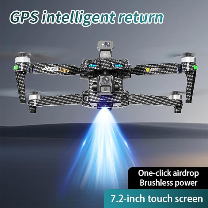 AE60 Drone with Camera 4K for Adults & Beginners, GPS Drone with 3-Axis Gimbal, 1.3lb Payload Release and Drop, 1968FT Long Range, 45 Min Flight Time, 360° Obstacle Avoidance, Night Vision FPV Drone with 7.2" Screen Controller, Foldable (2 Batteries)