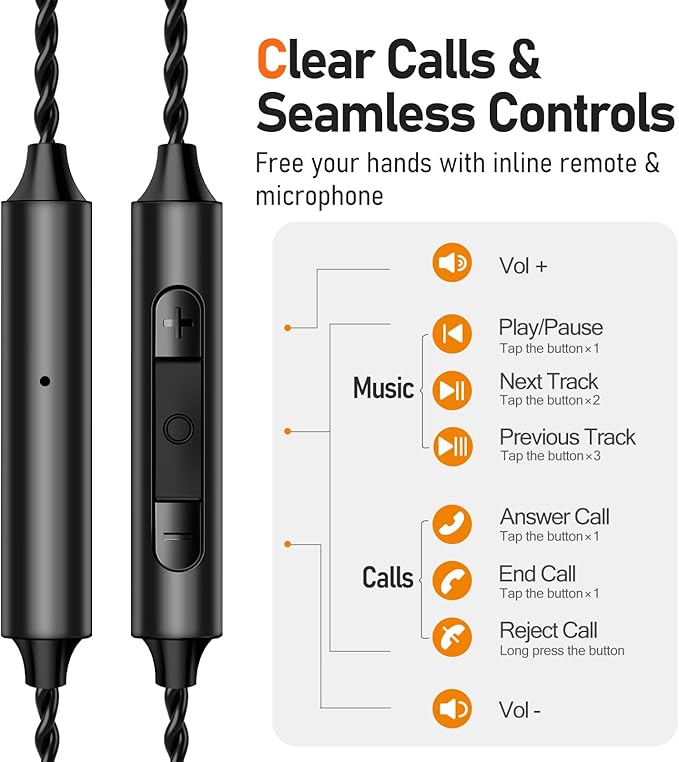 Vibes 202MC USB-C Wired Earbuds - USBC HiFi in Ear Headphones for iPhone 17/16/15 - Noise Isolating Ear Buds w/ Mic - Clear Sound, Deep Bass & Comfort-Fit Earphones - Silver Plated Cord, Carrying Case
