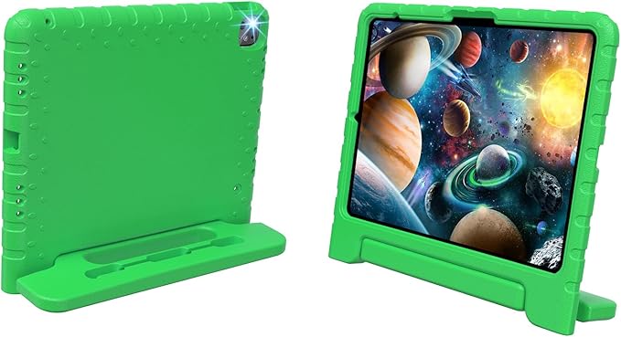 for iPad Pro 13 inch Case 2024, Shockproof Kids iPad 13 Pro Case, Protective Cover for iPad Pro 13 M4 with Pencil Holder, Anti-Slip Handle Stand, Green