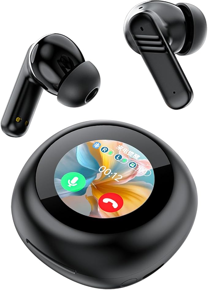 Xmenha lx300 Black Wireless Bluetooth 5.4 TWS Touch Screen Earbuds with Active Noise Cancellation and Transparency Mode