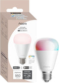 Aqara Thread/Zigbee Smart LED Light Bulb T2 E26, Tunable White (2000K-9000K), RGB Color Changing Light Bulb with 16 Million Colors, 75W Equivalent, Matter, Works with HomeKit, Alexa, Google