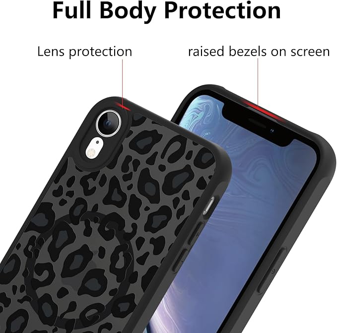 KANGHAR Case for iPhone XR Phone Case [Compatible with Magsafe] Leopard Printed Pattern Cute Cheetah Protective Magnetic Case for Girls Women Men 6.1"