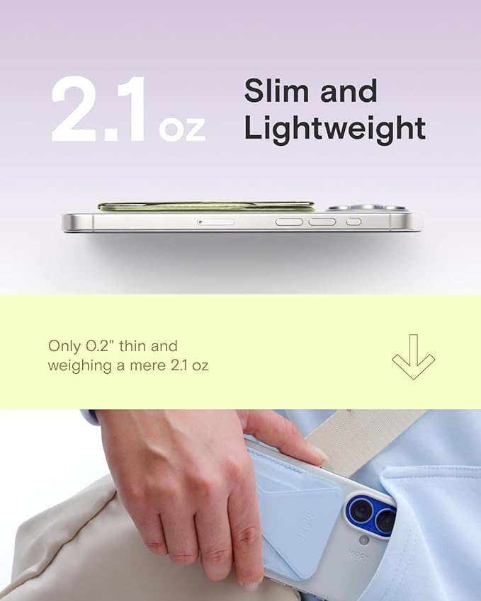 MOFT Magnetic Wallet Stand Compatible with iPhone 17/16/15/14/13/12 Series, Angle Adjustment & Magsafe Compatible MOVAS Phone Stand,Soft Avocado