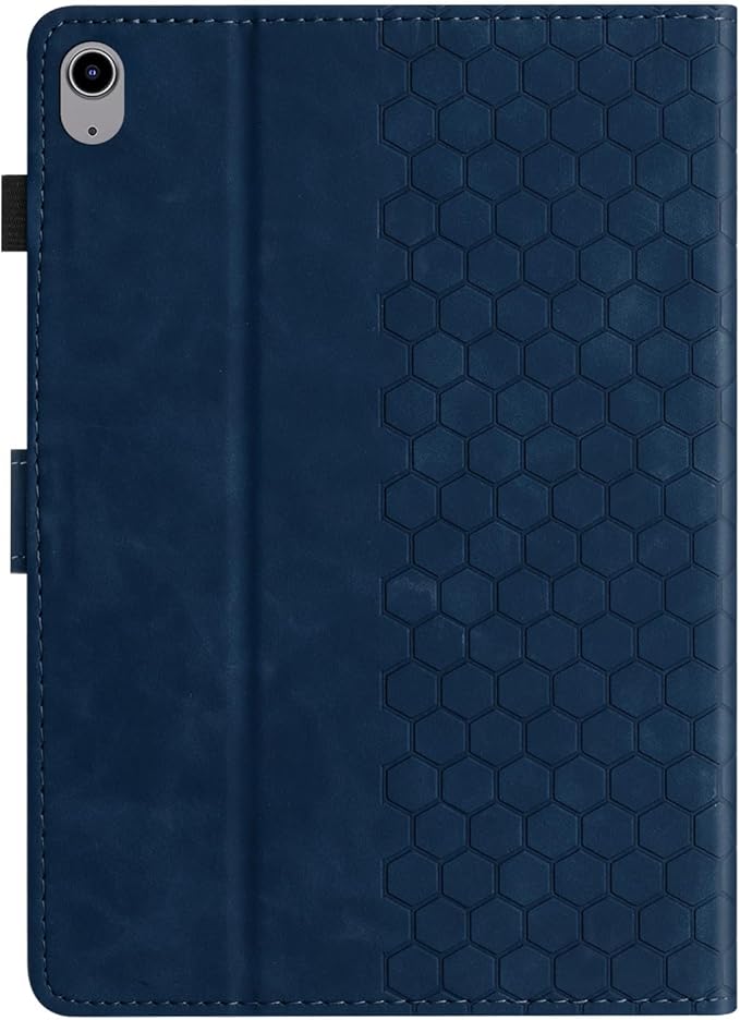 DTangLsm for iPad A16 Case iPad 11th Generation Case 11-inch 2025, iPad 10th Generation Case 10.9-inch 2022, Smart PU Leather Folio Stand Cover with Pencil Holder, Auto Wake/Sleep, Honeycomb Blue