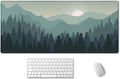 SSOIU Sunset Mountains Landscape Green Desk Mat, Extra Large Desk Mat, Large Gaming Mouse Pad, Extended Mouse Pad, Gaming Keyboard Mat, Non-Slip Laptop Computer Keyboard Mousepad for Office and Home