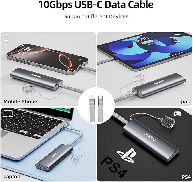 MAIWO M.2 NVMe SSD Enclosure Tool Free, USB 3.1 10Gbps with UASP Trim, M.2 NVMe PCIe SSD to USB C Adapter Reader Case 8TB Capacity