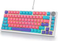 Fogruaden Wired Hot Swappable 75% Percent Mechanical Keyboard, Red Switch, TKL Pink Mechanical Keyboard, Gasket Mount, RGB Backlit Compact Gaming Keyboards with Volume Knob(Pink)