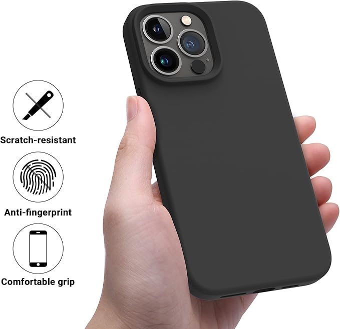 OTOFLY Designed for iPhone 14 Pro Case, Silicone Shockproof Slim Thin Phone Case for iPhone 14 Pro 6.1 inch (Black)