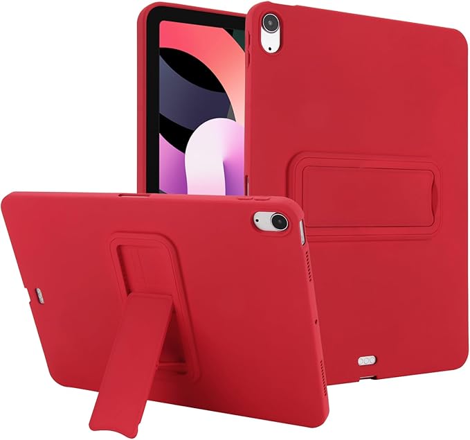 for iPad Air 11-inch M4/M3/M2 (2026/2025/2024) Case, Shockproof Protective Back Cover with Kickstand Slim Shell for Women Men, Red