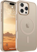 SUPFINE Magnetic for iPhone 16 Pro Max Case(Compatible with MagSafe)(Military Grade Drop Protection) Slim Translucent Matte Shockproof with Anti-Fingerprint Phone Case,Desert Gold