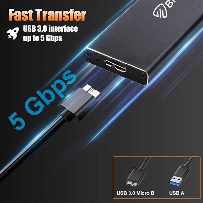 MacBook SSD Enclosure for 6+12pin Apple 2010 2011 MacBook Air SSD A1370 EMC 2393/2471, A1369 EMC 2392/2469, USB 3.0 External Case with Organizer Bag