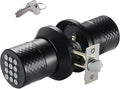 Keypad Door Knob Lock, Keyless Entry Door Knob with Anti-Slip Handle, Auto Lock, Electronic Black Door Knob, Safe and Easy Installation for Home, Office, Hotel and Garage