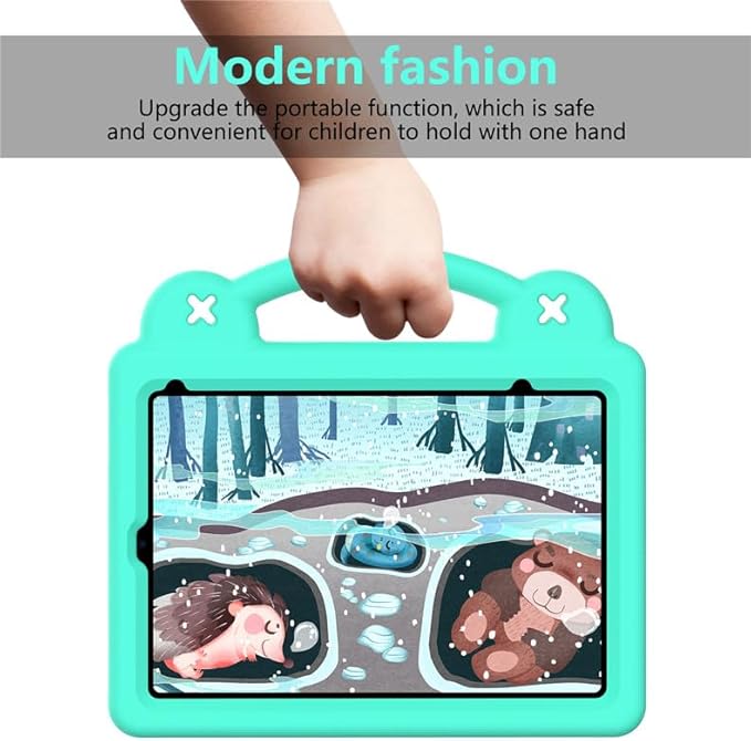 AKABEILA Compatible with Apple iPad mini 6 2021 8.3 inch Tablet Case, Lightweight Shockproof Protective Case with Shoulder Strap & Stand Handle & Pen Tray for Girl Kid Gift Mint Green