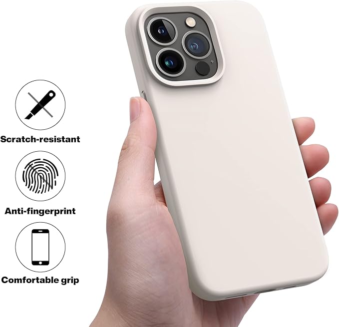 OTOFLY Designed for iPhone 13 Pro Max Case, Silicone Shockproof Slim Thin Phone Case for iPhone 13 Pro Max 6.7 inch (Stone) | Silicone, Shockproof, Slim, Thin