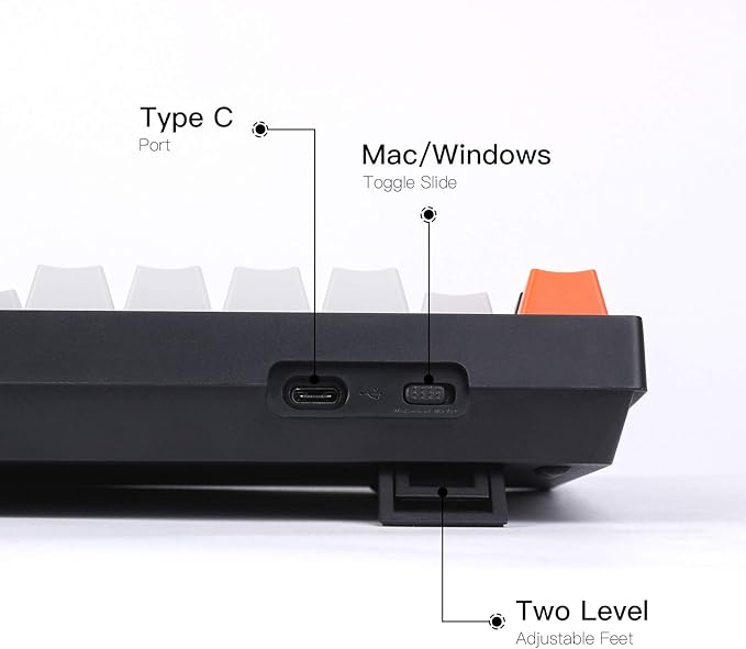 Keychron C2 Full Size Wired Mechanical Keyboard for Mac, Hot-swappable, Gateron G Pro Red Switch, White Backlight, 104 Keys ABS keycaps Gaming Keyboard for Windows,Type-C Braid Cable