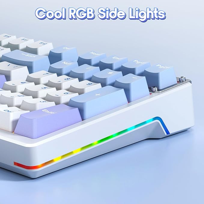 AULA Mechanical Keyboard, Wireless Gaming Keyboards 99 Keys Tri-Mode BT5.0/2.4GHz/USB-C Hot Swappable Custom Creamy Keyboard,RGB Backlit Computer Keyboards w/Pre-lubed Linear Switches Gasket Structure