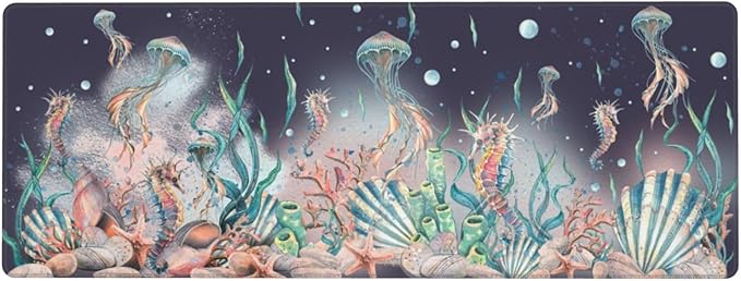 Jellyfish Mouse Pad XL Large Mousepad Non Slip Rubber Base Desk Mat for Laptop Computer Gaming 31.5" X 12"