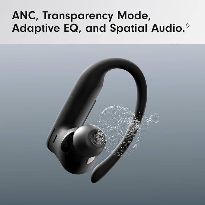 Beats Powerbeats Pro 2 - Wireless Noise Cancelling Workout Earbuds with Secure- Fit Earhooks, Up to 45-Hour Battery with Charging Case, Sweat & Water Resistant, Heart Rate Monitoring - Jet Black