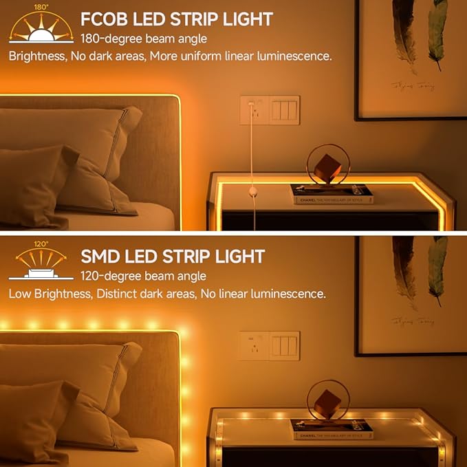 BTF-LIGHTING FCOB COB FOB LED Strip Lights 5V USB Powered 9.8FT 960LEDs Warm White 2700K 8mm Width Dimmable CRI 90+ with 3M Tape Flexible High Density for 3D Printer TV Backlight PC DIY Decor