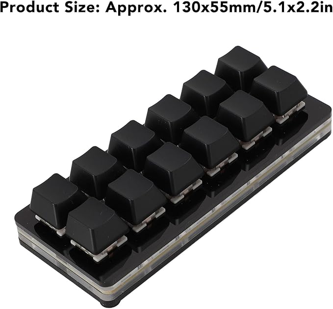 VBESTLIFE 12 Key Mechanical Gaming Keyboard, One Handed Keypad, USB C Wired OSU Keypad, Programmable Hot Swappable Keyboard for Linux, for OS X, for (Black)