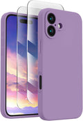 FireNova Designed for iPhone 16 Case, Silicone Upgraded [Camera Protection] Phone Case, Soft Anti-Scratch Microfiber Lining Inside, 6.1 inch, Light Purple
