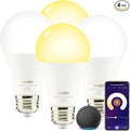 Homevenus HVS Smart Light Bulbs,9W A19 E26 Dimmable Tunable Cool Warm White LED Light Bulb 2500k-6500k, APP Control 2.4GHz WiFi Bluetooth Assist Connection, Work with Alexa/Google Assistant 4 Pack