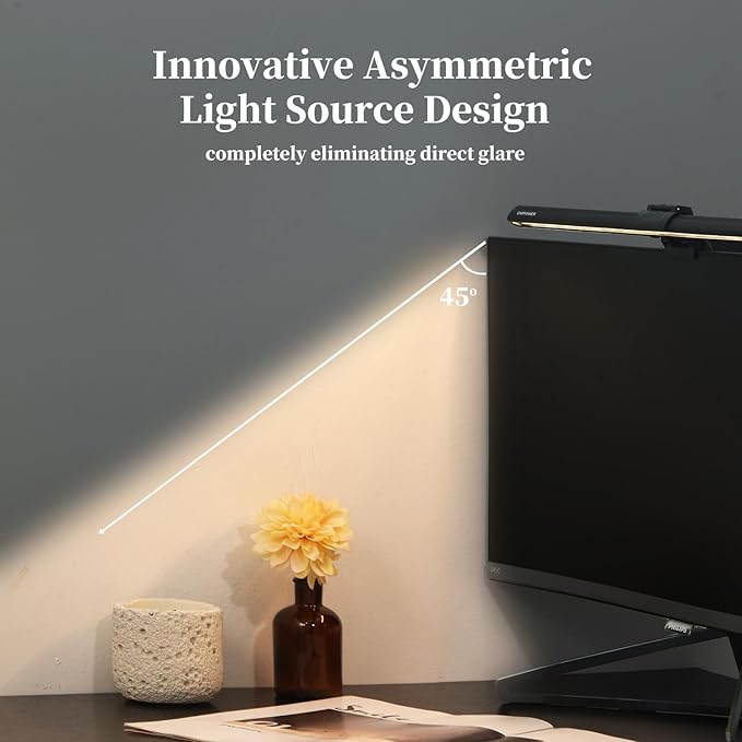 CATPOWER Computer Monitor Light Bar, LED Screen Light Bar for Workspace, Dimmable Monitor Lamp, Button Control Monitor Lamp for Desk/Office/Home/Game, for Eye Caring