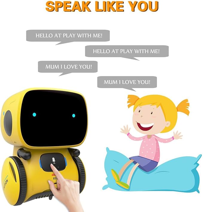 98K Robot Toys for Boys and Girls, Touch and Voice Control Robots Interactive Smart Talking Robots Intelligent Partner and Teacher with Singing, Dancing, STEM Toy Gifts for Kids Age 3 and Up