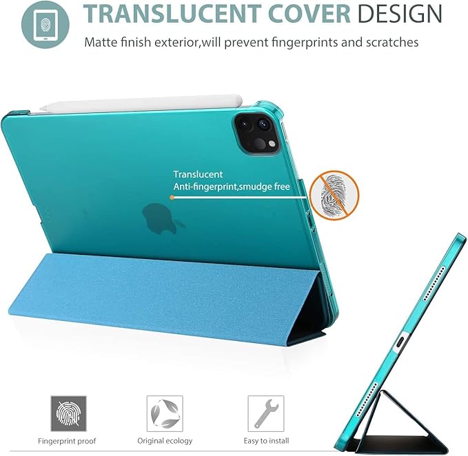 ProCase Smart Case for iPad Pro 12.9 2022/2021/2020/2018, Slim Stand Hard Back Shell Smart Cover for iPad Pro 12.9" 6th Gen/5th Gen/4th Gen/3rd Gen -Emerald