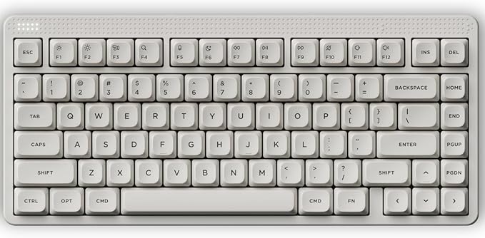 NuPhy Node75 Wireless Mechanical Keyboard, 75% Hot Swappable Custom Keyboard, 82 Keys Computer Gaming Keyboards, Supports Touch Gestures, PBT Keycaps, RGB Backlit, Bluetooth/2.4GHz/USB-C