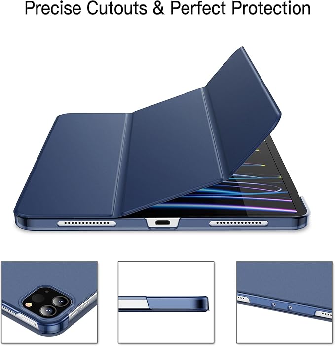 JETech Case for iPad Pro 11 Inch, 2022/2021/2020 Model, Slim Stand Hard Back Shell Smart Cover with Auto Wake/Sleep (Navy)