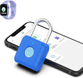 Fingerprint Padlock eLinkSmart Gym Locker Lock for Boys with Phone App iOS Watch Metal Keyless Combination Locks for School Sports Locker Toolbox Hasp Storage Sapphire Blue