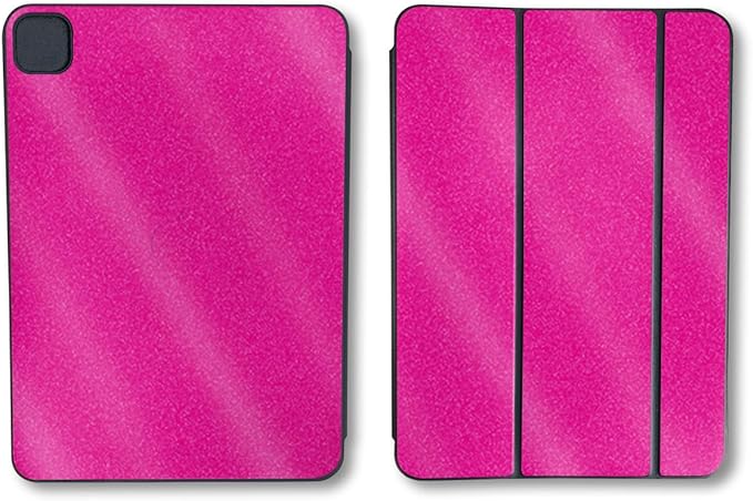 Glossy Glitter Skin Compatible with Apple Smart Folio for iPad Pro 11-inch (M4/M5) 2025 - Solid Hot Pink - Premium 3M Vinyl Protective Wrap Decal Cover | Crafted in The USA by MightySkins