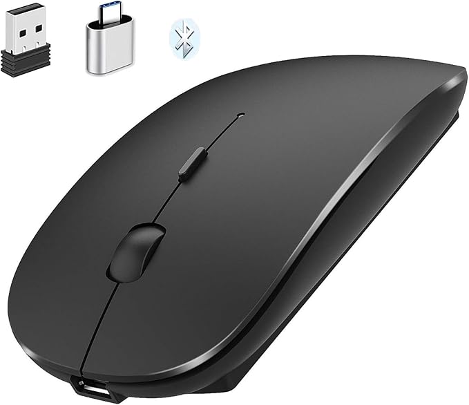 PEIBO Bluetooth Wireless Mouse for Laptop mac MacBook ipad MacBook air MacBook pro pc Desktop Computer Windows Chromebook Notebook (Black)