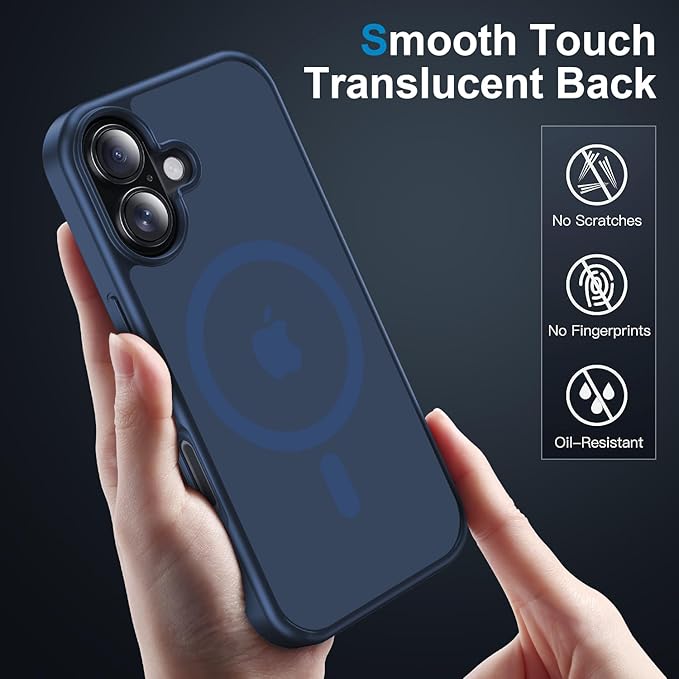 Strong Magnetic for iPhone 17 case [10Ft Military-Grade Protection] Compatible with fit MagSafe Shockproof Slim Thin Cover case for iPhone 17 6.3 inch, Deep Blue