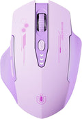 Uineer Wireless Bluetooth Mouse,[Upgraded] Rechargeable Computer Mice (BT 5.0/4.0+2.4G Hz) with Visible Battery Level, 4 Adiustable DPl, Portable PC Mouse for MacBook Chromebook,Purple