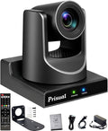 Prisual PTZ Camera Gen 5, 20X Optical Zoom SDI HDMI PoE USB IP Streaming, AI Auto Tracking, Metal Shell Reliability for Church Worship Education vMix OBS, NDI Upgradeable (TEM-20S PRO)