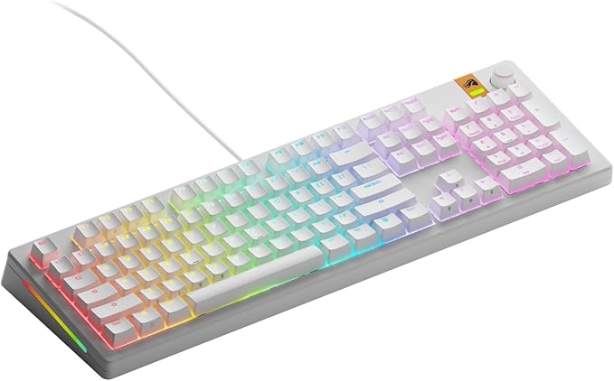 Glorious Gaming - GMMK 3 HE Rapid Trigger Keyboard, Hall Effect, 8K Polling Rate, MX Mechanical & Magnetic Switches, Hotswappable 100% Keyboard, Modular Gasket System, Doubleshot PBT keycaps (White)